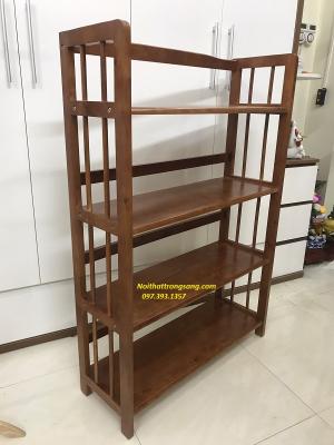 Kệ Sách Bày Đồ 4 tầng gỗ tự nhiên KS01